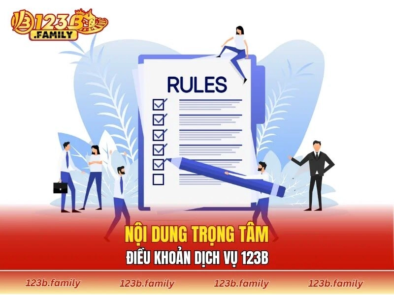 Nội dung trọng tâm điều khoản dịch vụ 123B